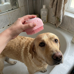 JOSHKAS Pet Bath Brush – Shampoo Dispenser &amp; Massage Brush